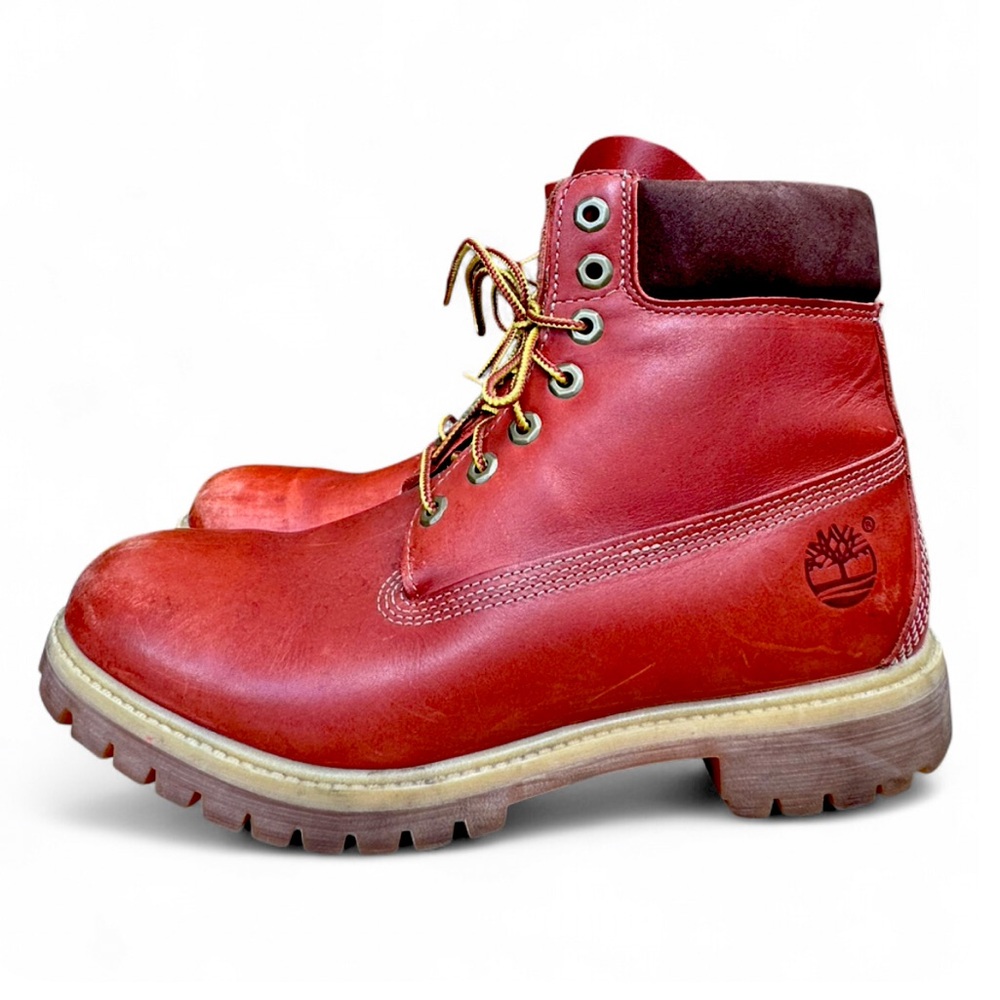 Timberland 6-Inch Premium Waterproof Boots 400g Primaloft Red Brown Size 10